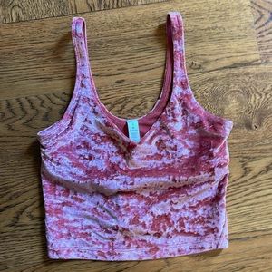 LULULEMON Align Women’s pink crushed velvet built in bra tank size 2